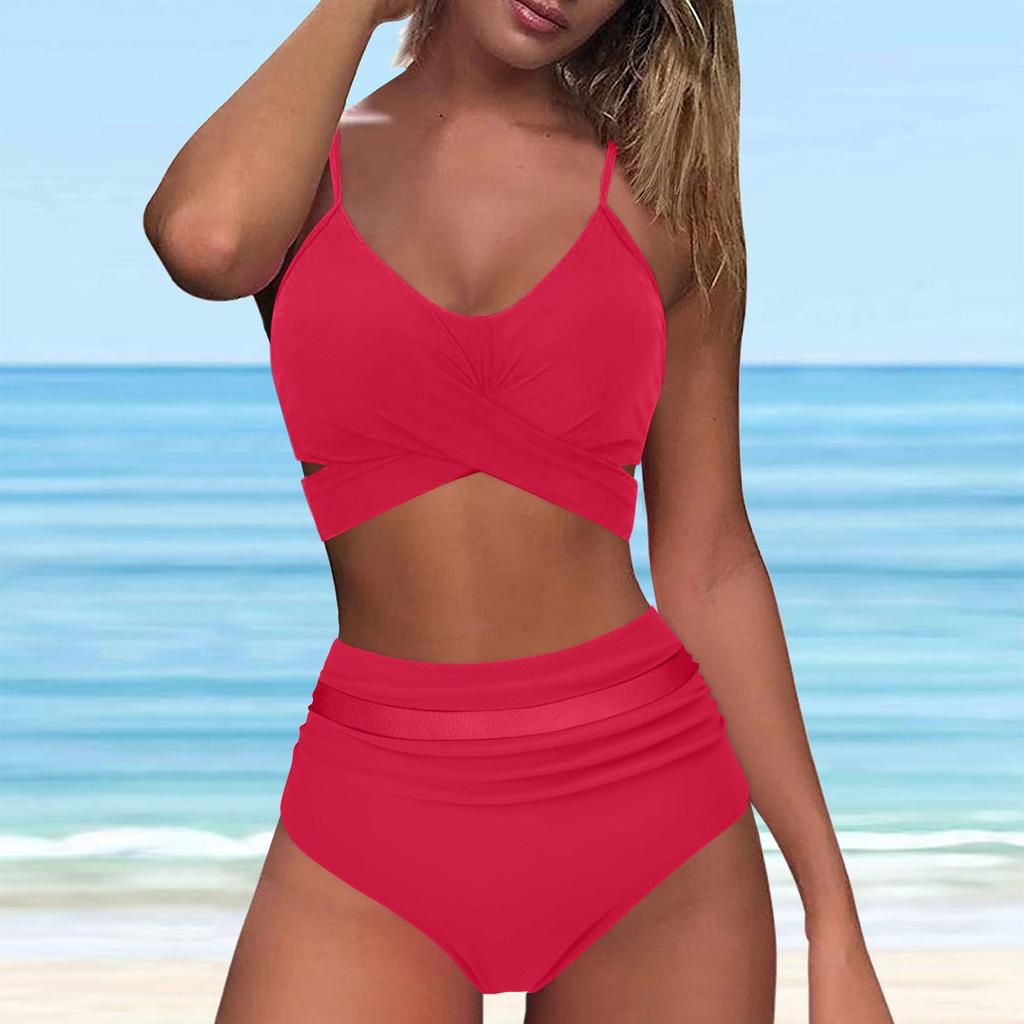 Женский сплит модный крест сексуальный пляжный купальник бикини с открытой спиной