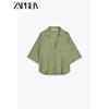Zaprha 2025 New Arrival French Style Temperament Linen Blended Lapel T-shirt Shory Style Casual Shirt Female 2187813
