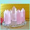 Exquisite Natural Rock Rose Quartz Crystal Point Healing Stone Obelisk Wand For Spiritual Growth