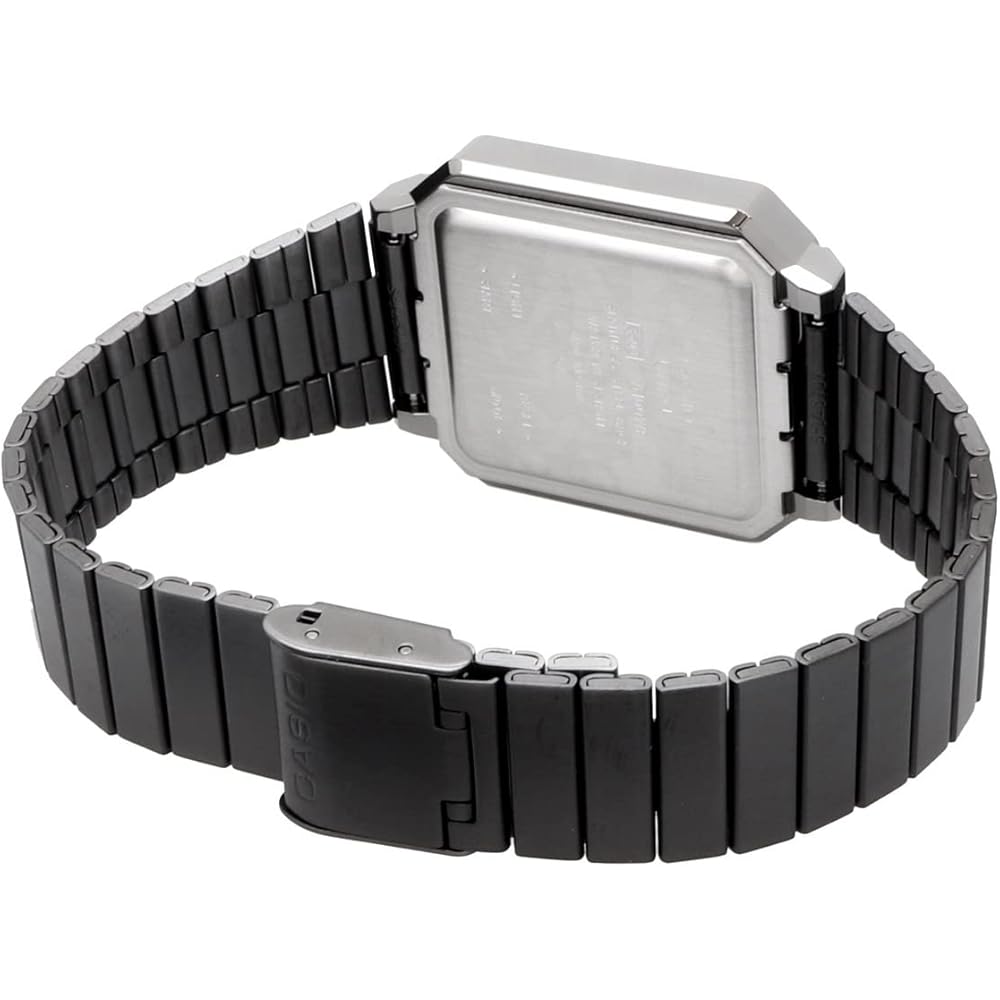 Casio A100WEGG-1A2 Digital Watch Men's Retro Design Black Gold Stainless Steel