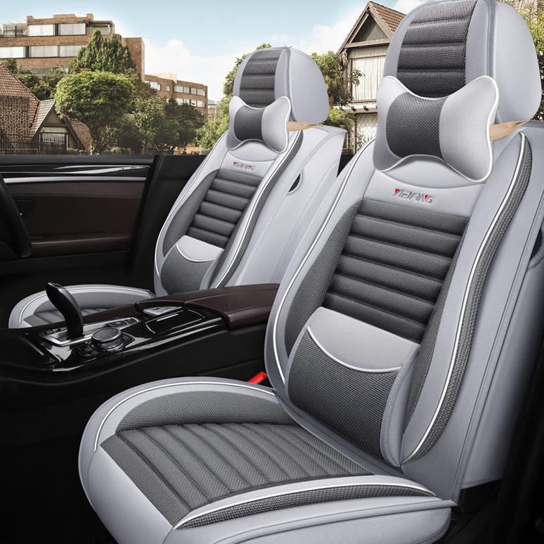 Всесезонные льняные чехлы на сиденья с полным покрытием для Geely GL, Emgrand EC7/GS, Binyue, Vision S1