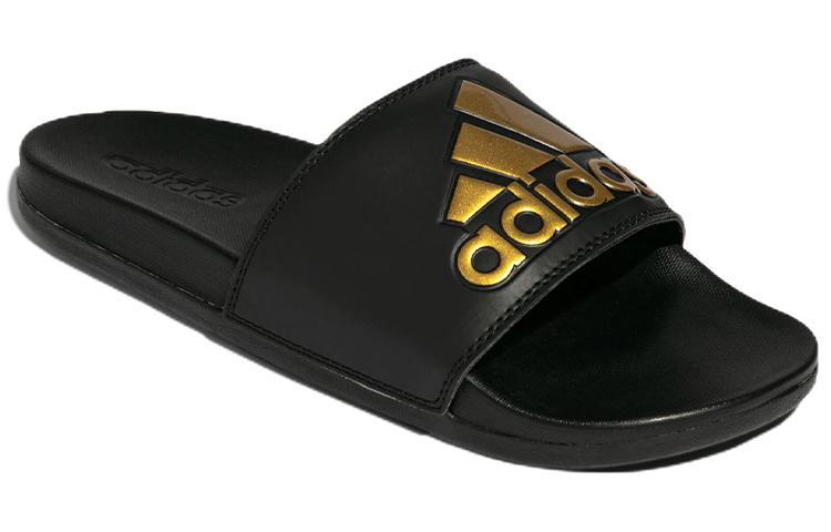 adidas Шлепанцы Adilette Comfort 'Черный Золотой Металлик' GY1946