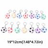 14pcs Pull On Closure Soccer Keychains PP Football Keyrings Soccer Key Chain  Bag Decoration