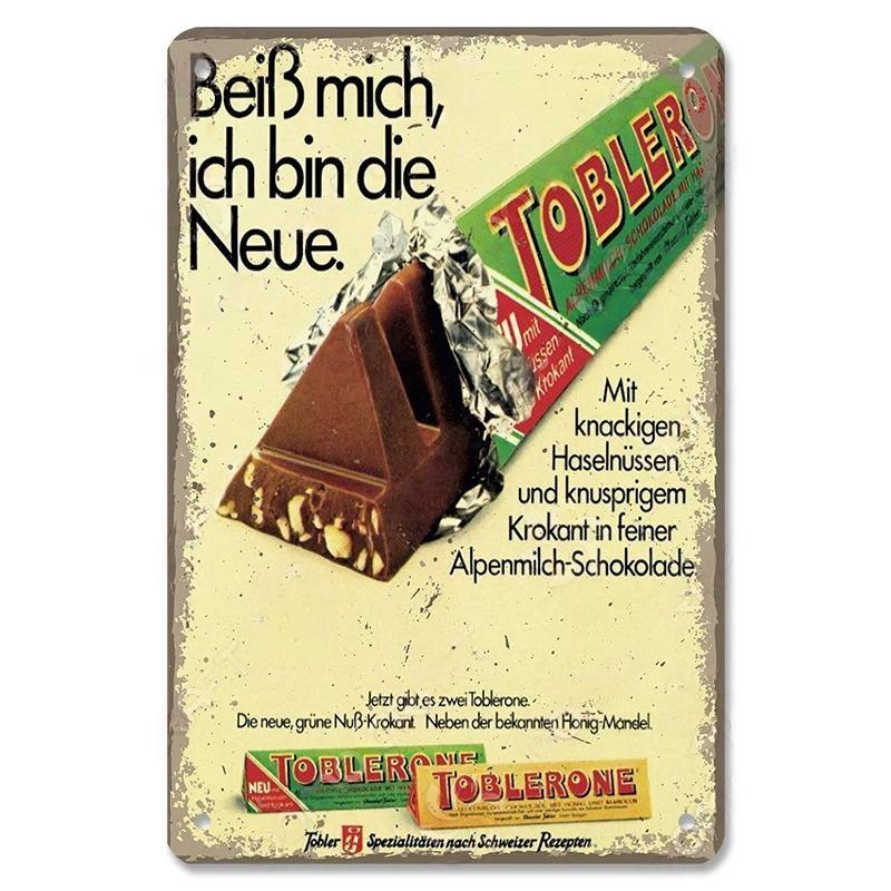 Vintage Candy Chocolate Metal Plates Cream Milk Chocolate Poster Metal Plaque Tin Sign For Kitchen Cafe Dining Room Wall Decor