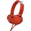 Sony Наушники Heavy Bass Model MdR XB550ap Складной пульт дистанционного управления с микрофоном Красный MdR XB550ap R Красный проводной