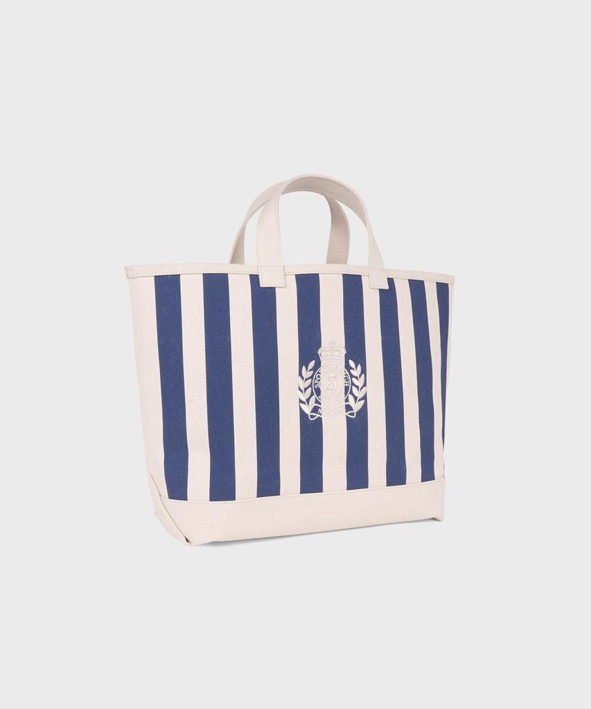 Sporty&Rich Ny Crest Beach Tote Bag - Natural/Navy R265Aob011