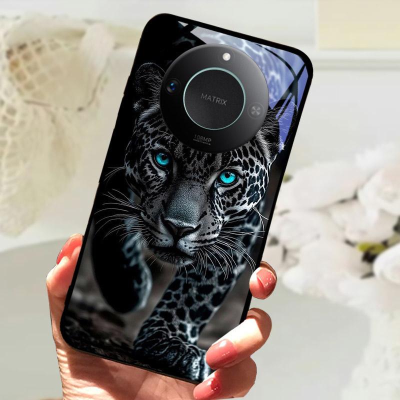 Для Honor X9C Умный Чехол-Крышка Модный Роскошный Крутые Животные Расписанный Fundas Для Honor X9C Умный Закаленное Стекло Задняя Панель Телефона
