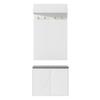 Coat Rack Set 3-in-1 Set – Clothes Rack with integrated 4 Hooks, Shoe Cabinet with two Doors and Shoe Bench. White,60×35×(45+100)cm