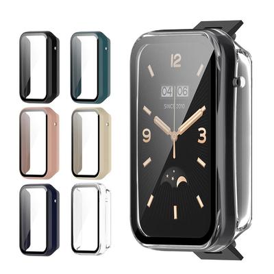 Защитный чехол из ПК + закаленного стекла для Xiaomi Mi Band 7 Pro, полноэкранный защитный чехол