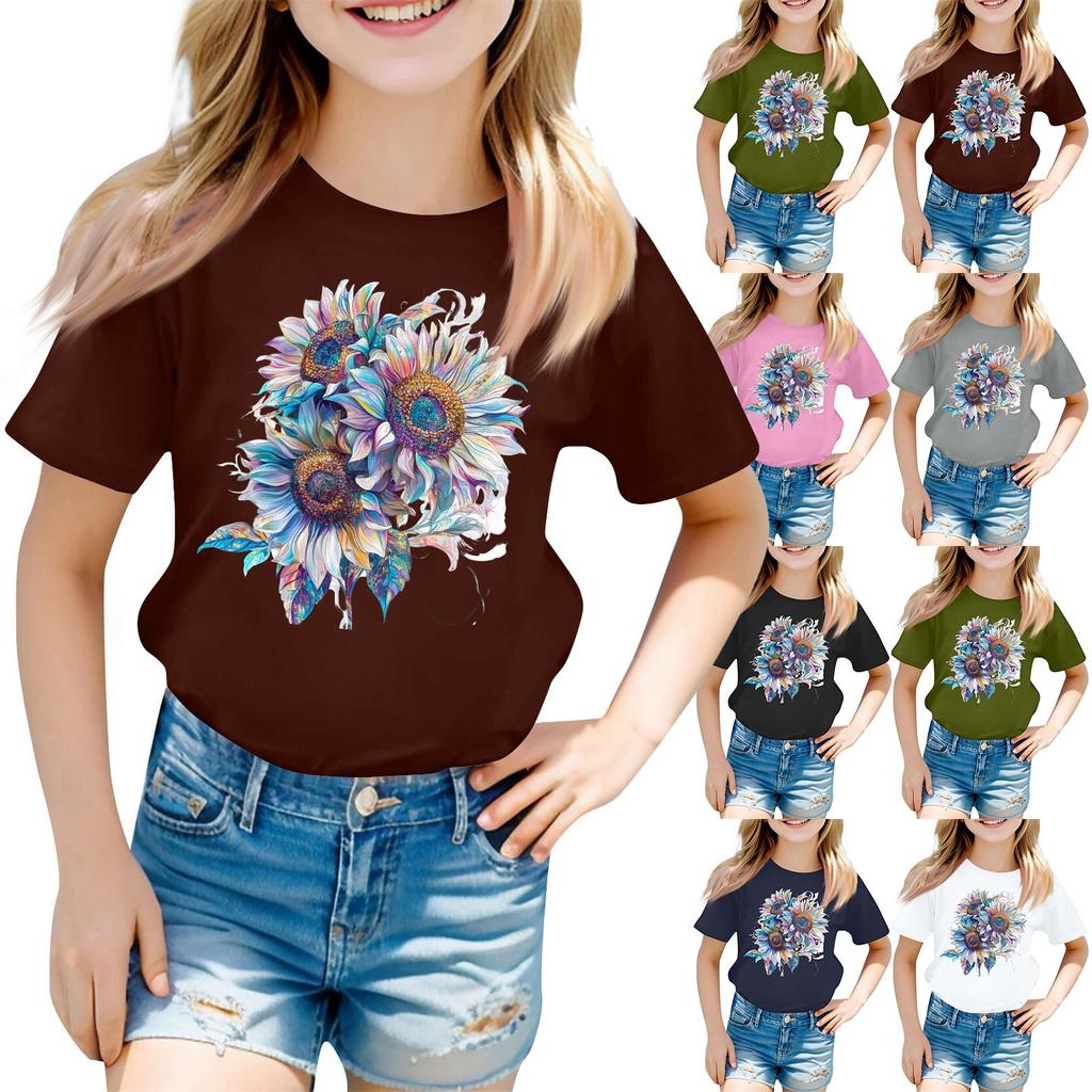 Toddler Girl Boy T-Shirts Kids Top Boys And Girls Printed Short Sleeved T-shirt