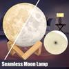 16 Colors LED 3D Moon Lamp Wodden Stand USB Charge Night Light