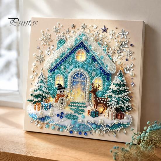 Креативный набор для праздничных поделок DIY Рождественский набор для рисования искусственным жемчугом, Милый 3D-бисер, Ручная работа, Подарок для детей, Поделки для взрослых, Набор с драгоценными камнями, Домашняя стена