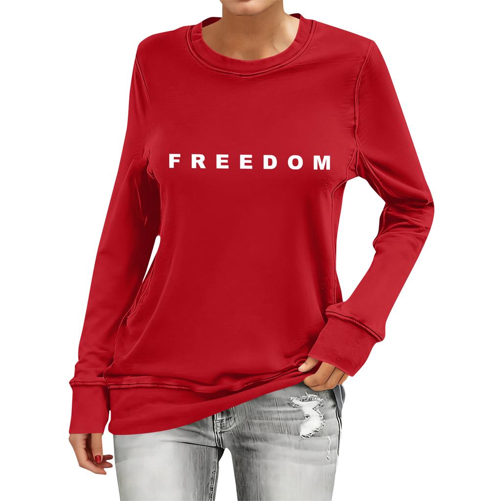 Women's Fashion Casual Long Sleeve Printed Neck Top