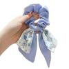 Korea Floral Bow Scrunchies For Women Satin Long Ribbon Ponytail Scarf Girls Hair Bobbles Print Elastic Hair Bands Accessories