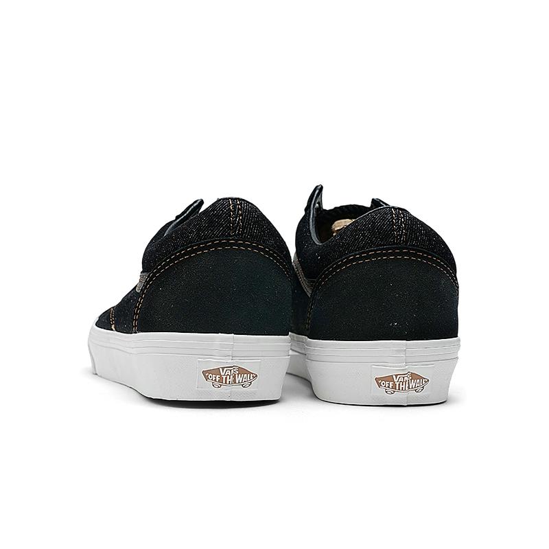 Vans Old Skool Кожа Удобные Универсальные Низкие Кеды для Скейтбординга Унисекс кроссовки Черные VN000D7ZBPR