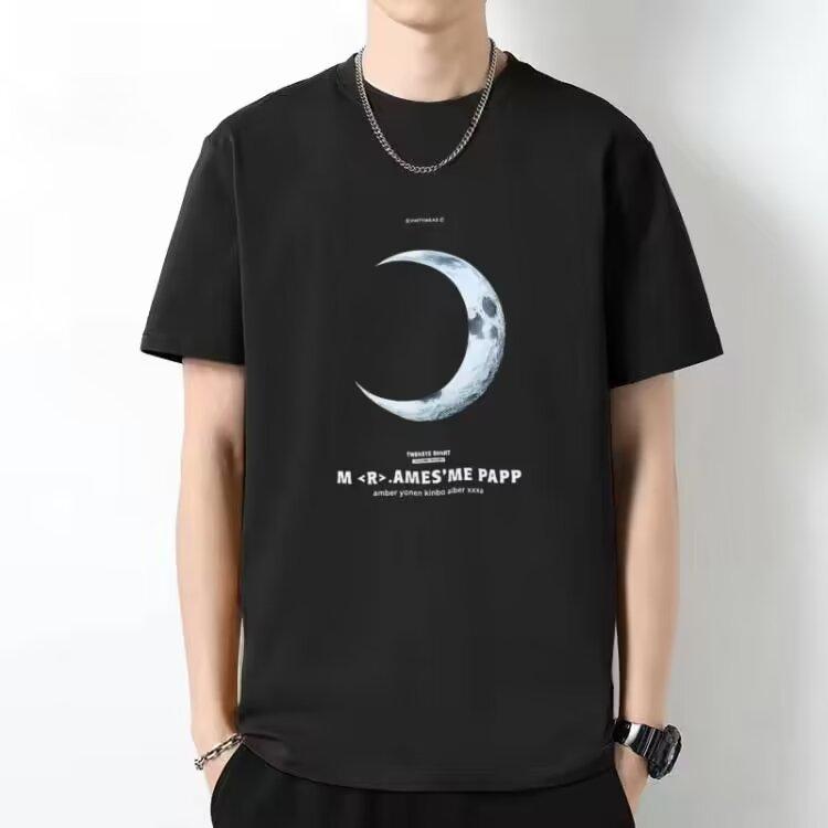 Positive shoulder combed cotton M-5XL men's T-shirt loose fashion versatile tops new