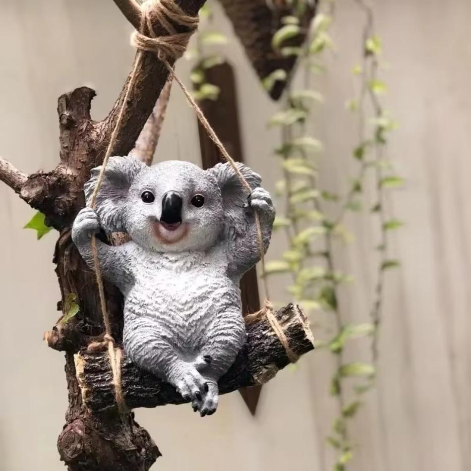 1 шт. Подвеска из смолы в виде коалы и панды, имитация, для улицы, виллы, двора, сада, подвеска на дерево, садовый ландшафтный декор, домашний декор