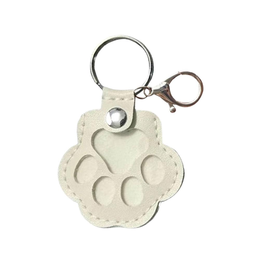 Cute Cat Claw Hair Keychain Creative Puppy Pet Hair Storage Bag Keyring PU Leather Dogs Paw Pendant Hanging Accessory