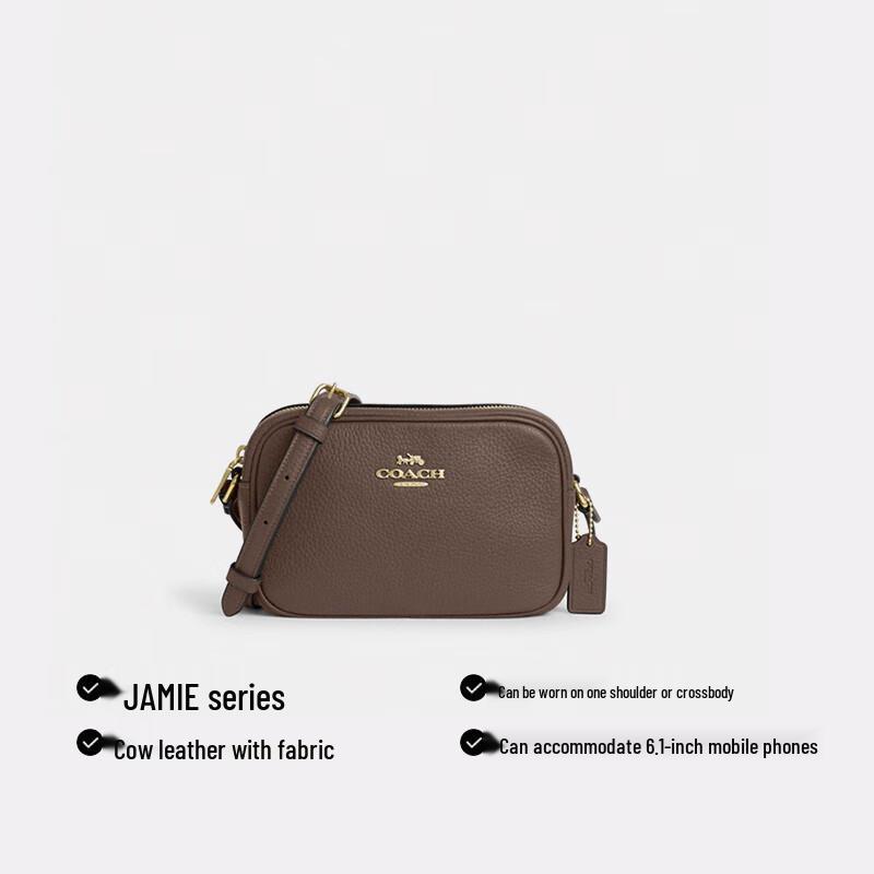 Женская маленькая кожаная сумка кроссбоди COACH JAMIE