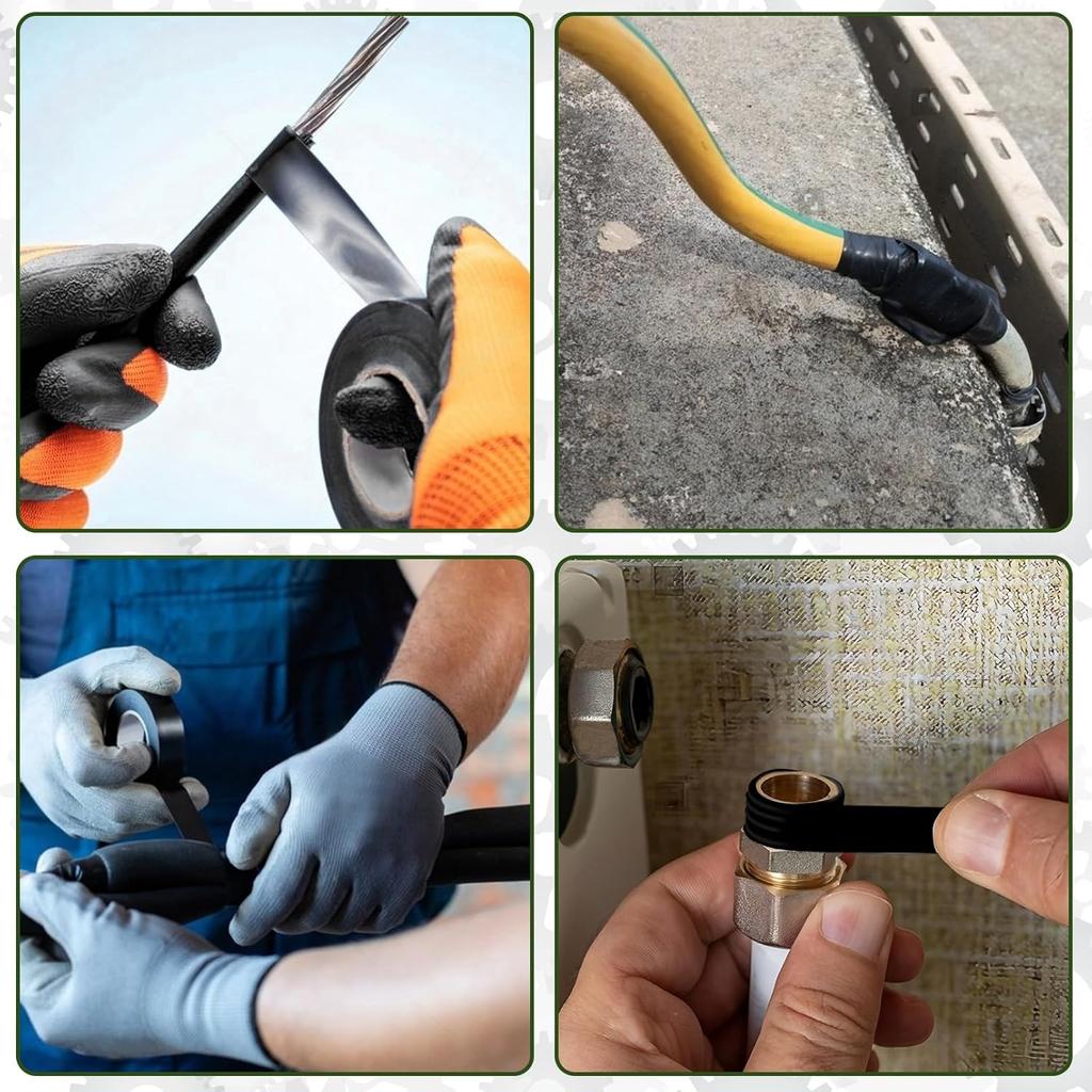 180/6m Black PVC Electrical Insulation Tapes High Temperature Waterproof Self-adhesive Industrial Cable Wire Harness Flame Tape