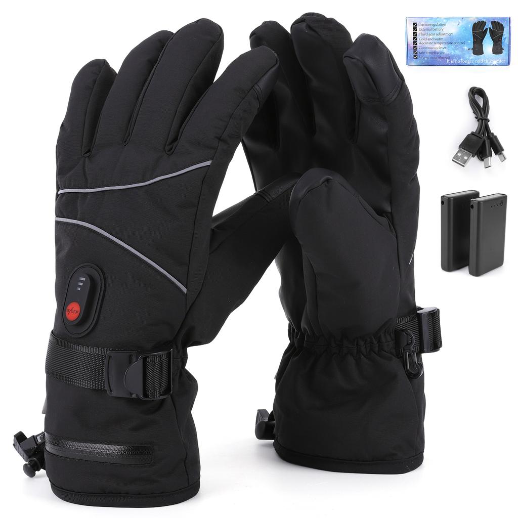 Electric Heating Gloves Touchscreen Waterproof Hand Warmer Rechargeable Anti-Scratch Heated Gloves for Motorcycle Bike Gloves