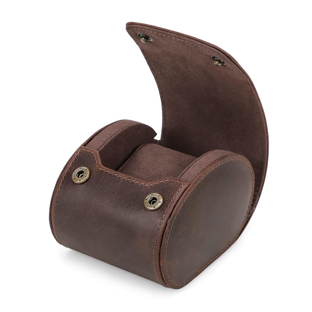 HIRAM Часы из натуральной кожи Хранение часов Коробка для хранения часов на 1 Водонепроницаемые и ударопрочные кожаные часы Идеально подходят для путешествий и портативного хранения