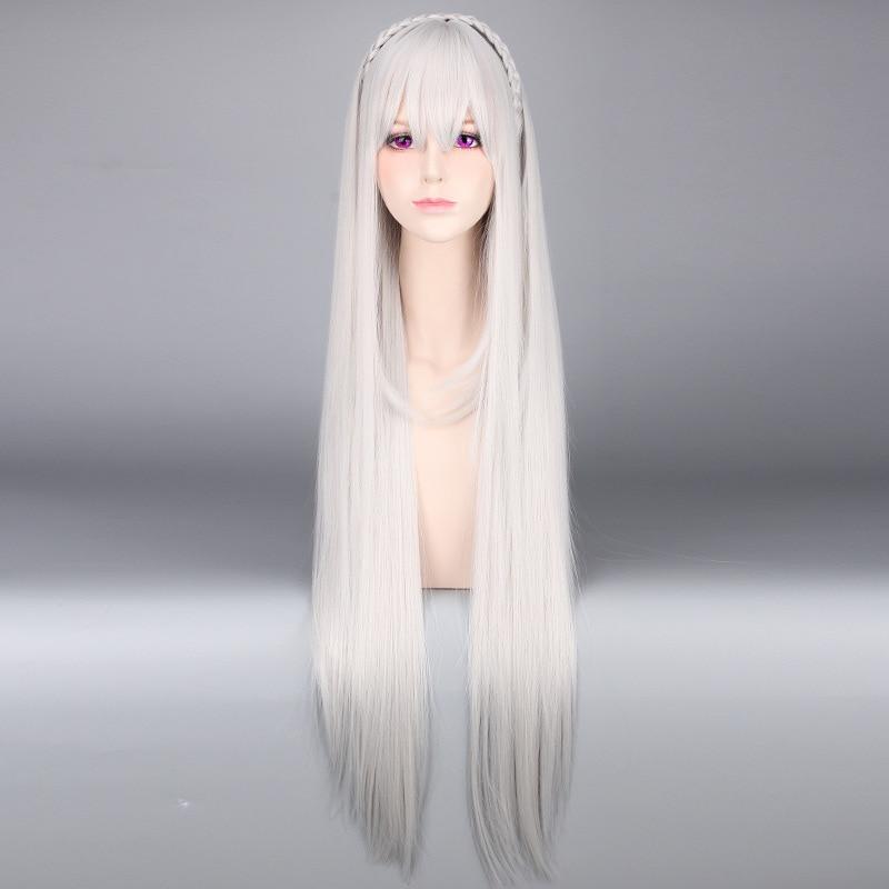 Anime 80CM Women Long Cosplay Wig Life In a Different World from Zero Re:Zero Kara Hajimeru Isekai Seikatsu Emilia