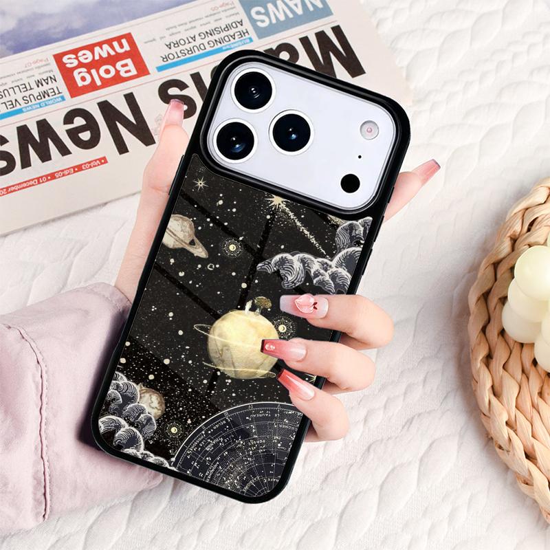 Чехол для телефона 'Космическая Планета Звезды Луна' для IPhone 17 16e 15 14 13 12 11 Pro Max Air Mini Мягкий Защитный Чехол