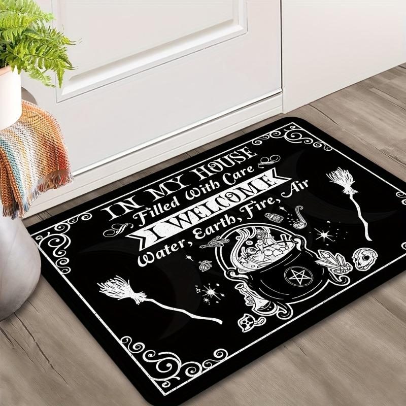 Premium Flannel Halloween Door Mat Non-Slip Machine Washable Perfect for Living Room Bedroom Kitchen Bathroom Home Decoration