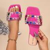Women Slippers Fairy Style Home Shoes Casual Fashionable Versatile Rhinestone Sandals Summer New Flat Slippers Slides Women