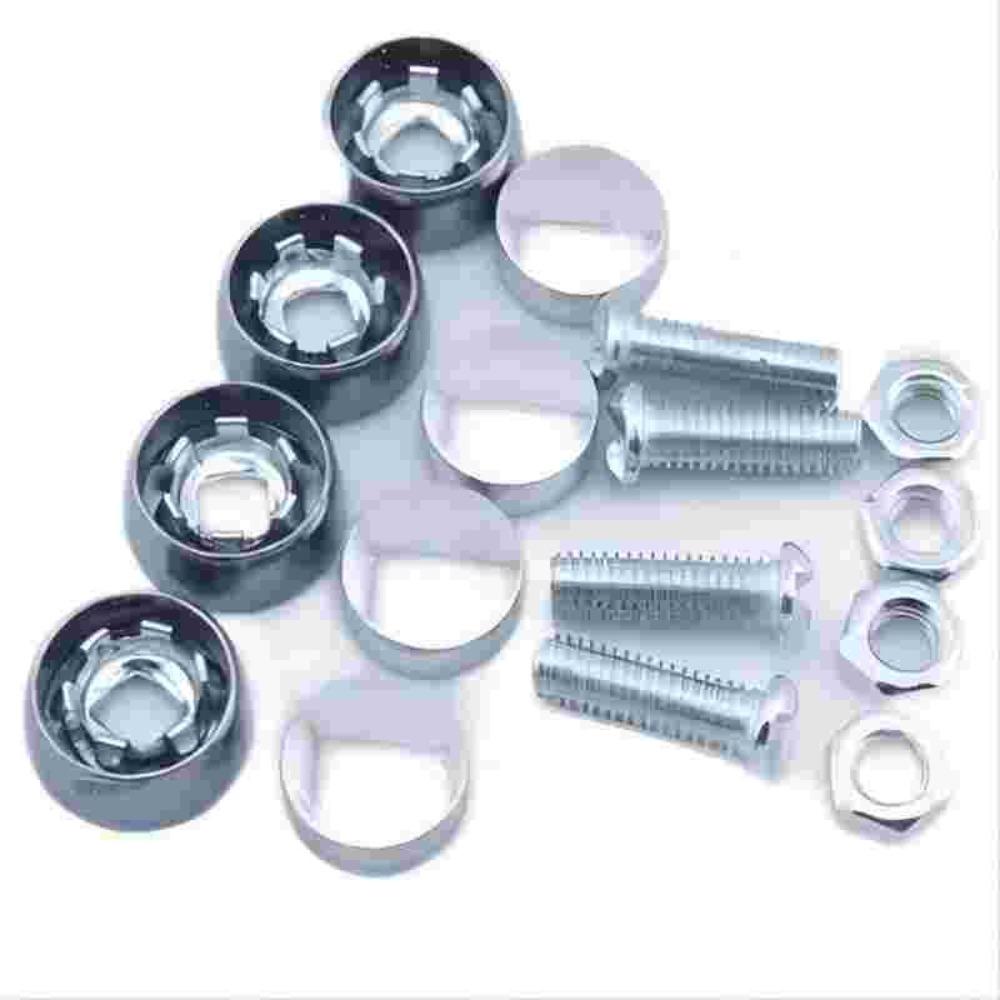 Alloy Chrome Anti-theft Screws Circular Number Plate Fixing Nut Trendy Car License Plate Bolts
