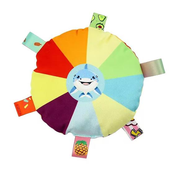 Мягкая игрушка для собак «Летающий диск», радужная плюшевая летающая тарелка, игрушка для домашних животных с колокольчиком, интерактивная игрушка для дрессировки щенков на свежем воздухе, для жевания, для маленьких, средних и больших собак