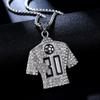 Новые хип-хоп ювелирные изделия полностью бриллиантовое футбольное падение клей № 30 джерси кулон ожерелье
