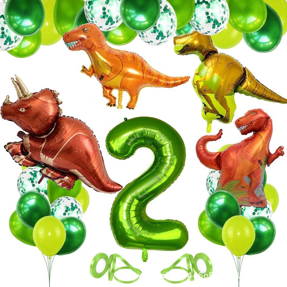 Динозавр 1-9 лет день рождения воздушный шар фон украшения номер набор день рождения номер воздушный шар набор зеленый 