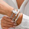European-American Cross-Border Irregular Metal Disc & CCB Cylinder Bracelet Set