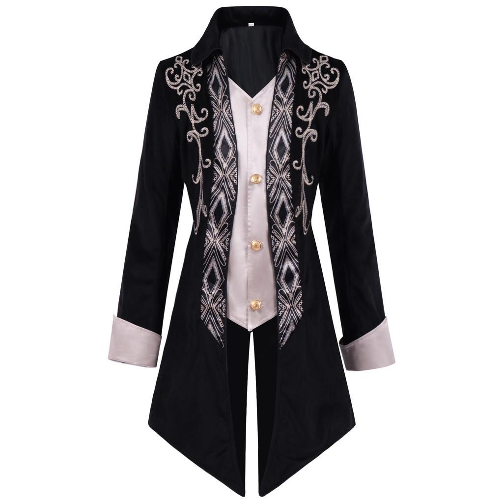 Elegant Gothic Victorian Tailcoat For Halloween Steampunk Medieval Jacket