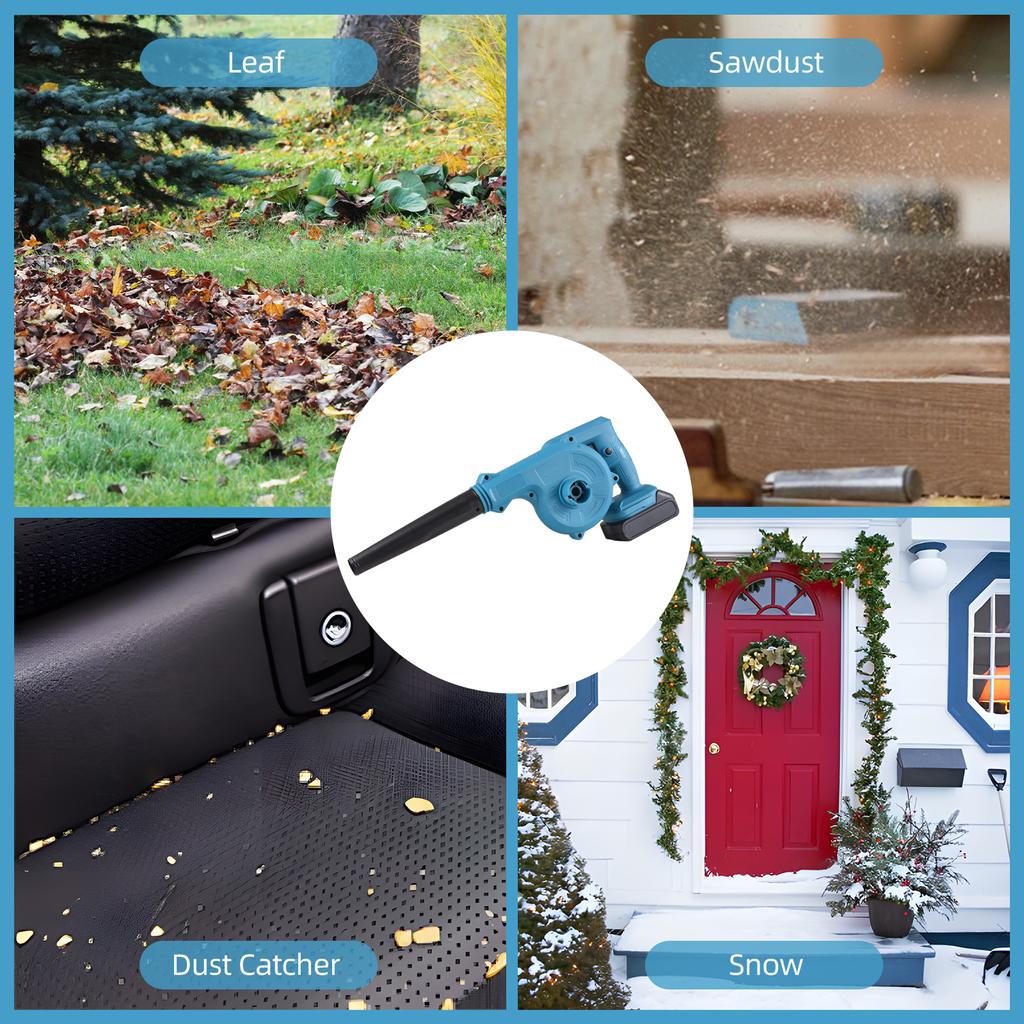 Беспроводная воздуходувка для листьев с 2 батареями 2-в-1, 21 В, аккумуляторная электрическая воздуходувка и пылесос, 63 миль в час
