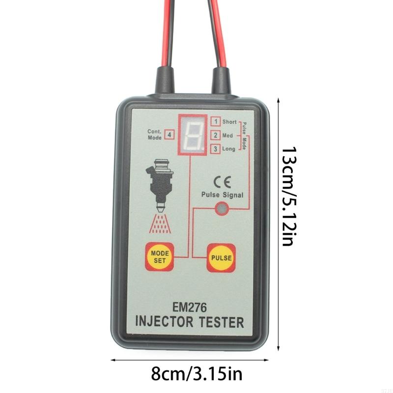 37JE EM276 Auto Injector Tester 4 Pluse Modes & Vehicle Fuels Injector FlushCleaner Adapters DIY Kit Car Cleanings Tool