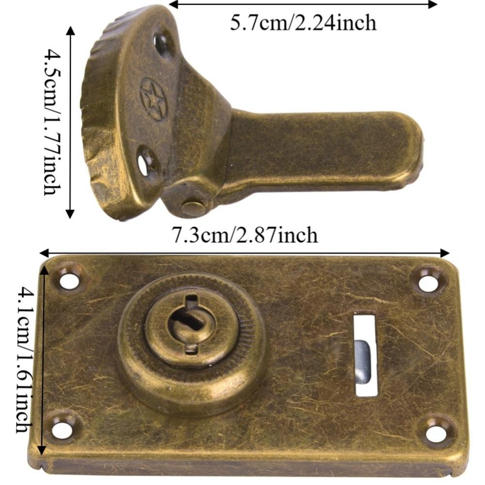 2pcs Bronze Finish Wooden Box Hasp Antique Lock Heavy Duty Antique Hardware Fastener Furniture Accessories For Chests & Trunks