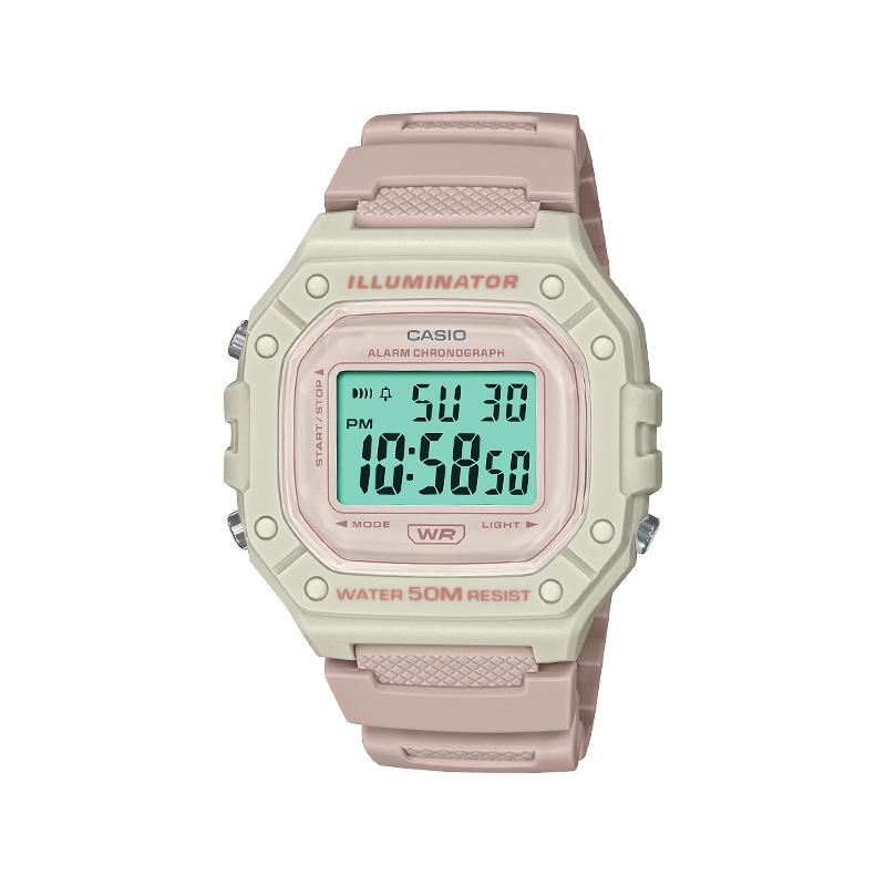 Casio Индивидуальные часы модифицированная серия W-218HC серия цветной экран модные Кварцевые смоляной ремешок тот же стиль для мужчин и wo W-218HC-4A2VDF