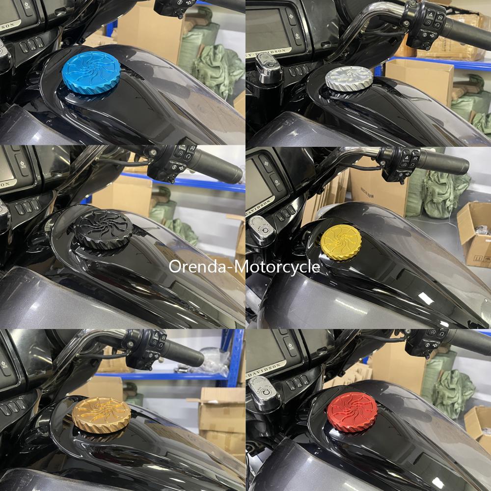 For Harley Sportster XL883 XL1200 Dyna Softial CVO Road Glide Street Glide Motorcycle Aluminum Oil Tank Gas Cover Fuel Tank Cap