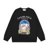 Трендовый международный бренд Casablanca Casablanca letter painted print мужской и женский свитшот с круглым вырезом 380г