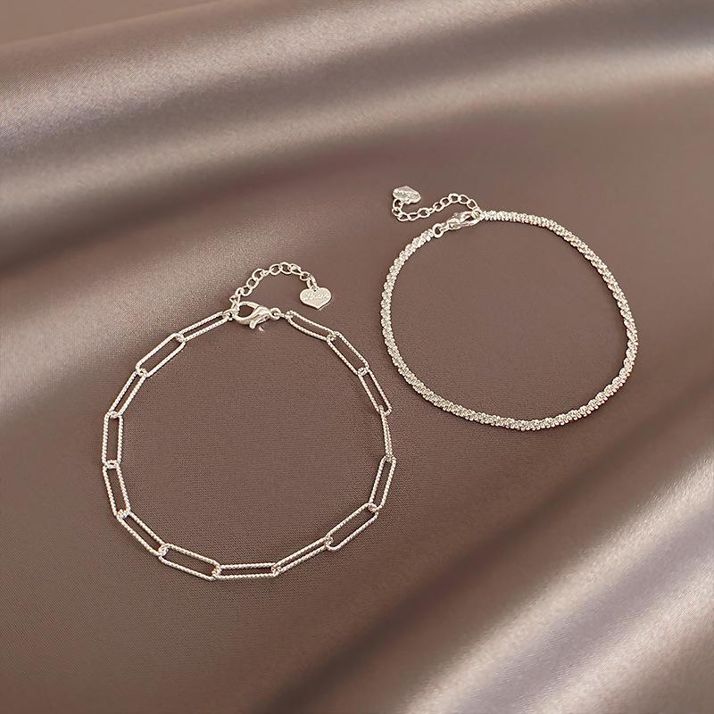 Серебряный сверкающий женский браслет - Минималистичный летний дизайн