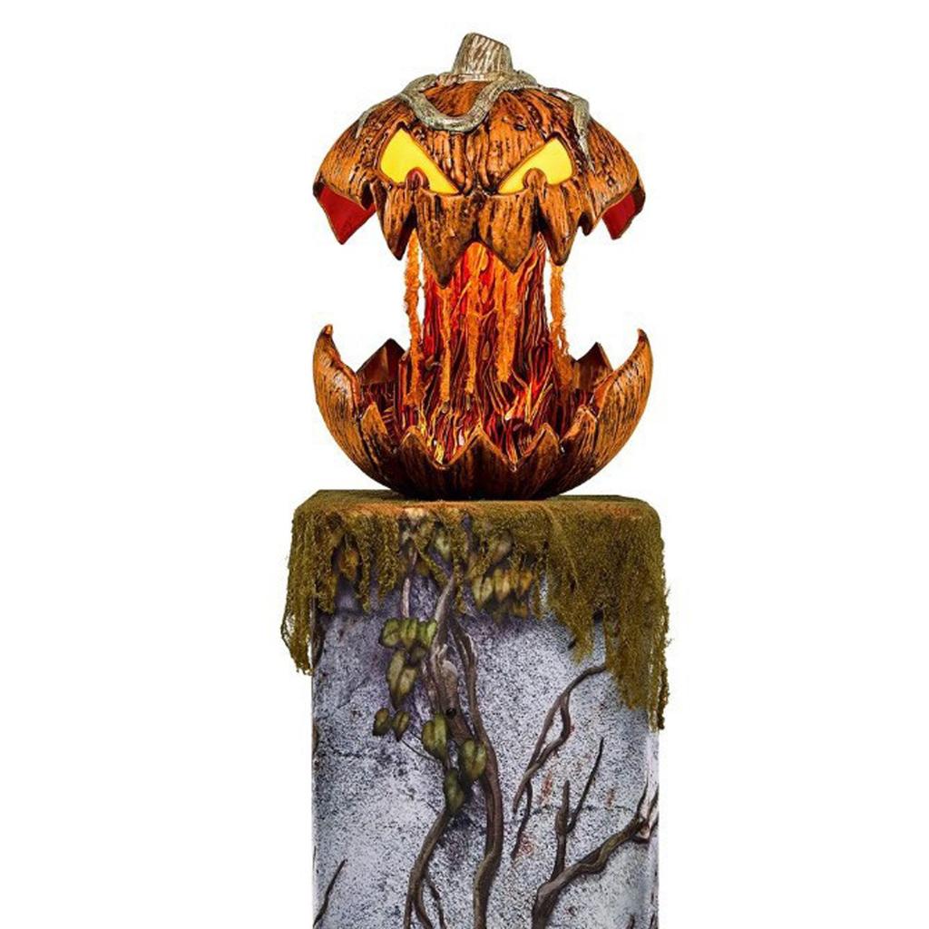 Ужасная голова тыквы, украшение для двора, уличные садовые украшения, может светиться и издавать звук, автоматически поднимается и опускается