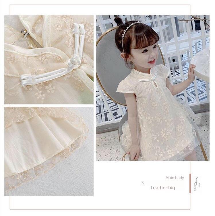 Летнее облегающее платье-ципао для девочек в стиле ретро с юбкой в китайском стиле