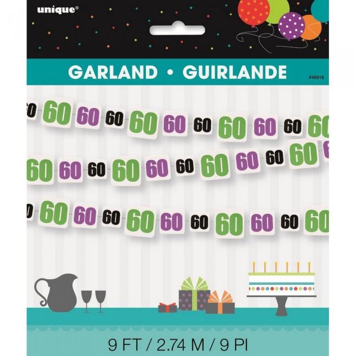 Unique Party Гирлянда на 60-летие из бумаги Cheer Paper