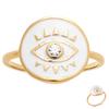 Gold Plated Ring 'Cleopatra' White Gold (eye) - 14 Mm