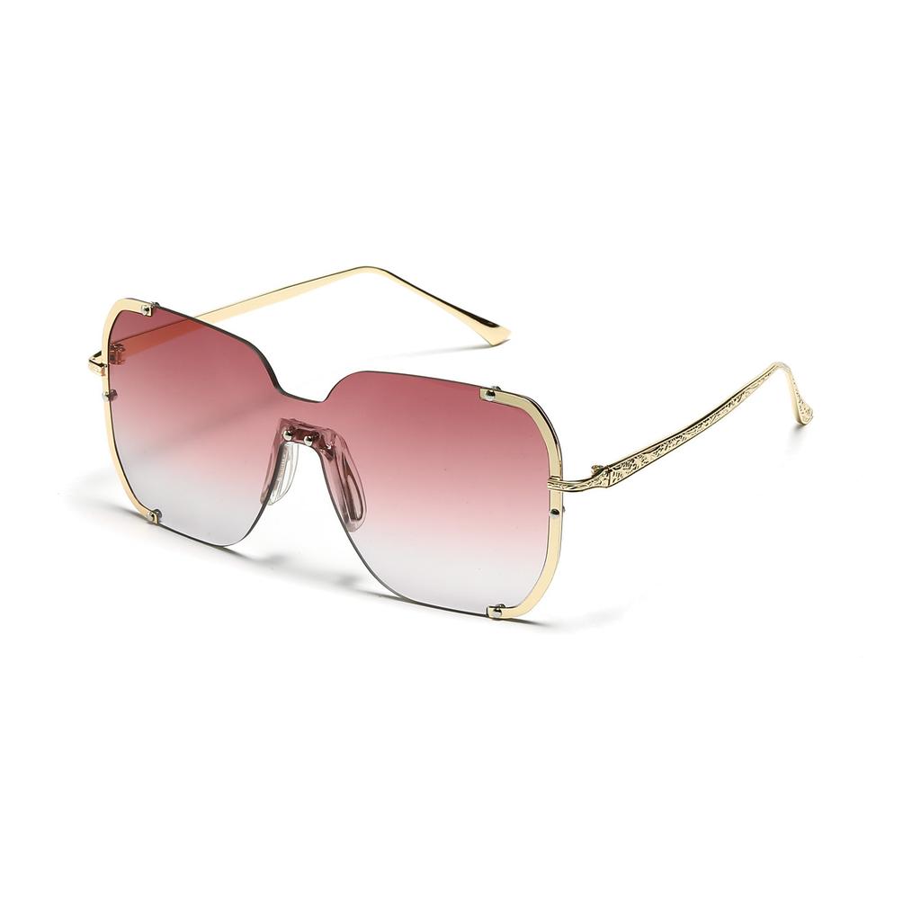 Очки без оправы Большие Закрывающие лицо Панк Металлические Солнцезащитные очки Женские Квадратные Солнцезащитные очки Мужские