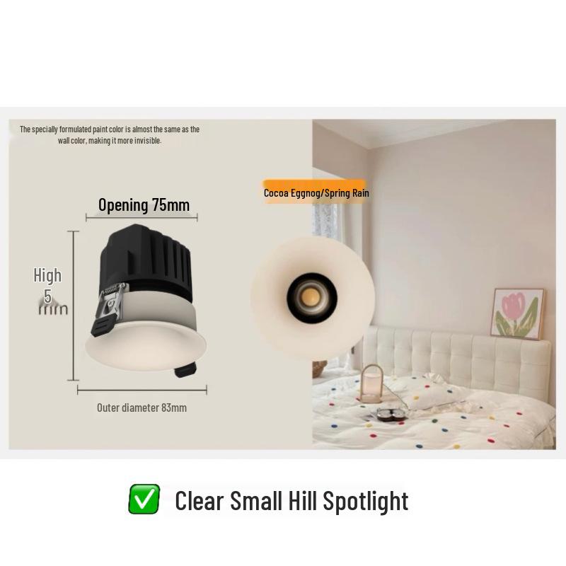 Встраиваемый светодиодный спот в винтажном стиле, с кремовой отделкой и изогнутым безрамочным дизайном