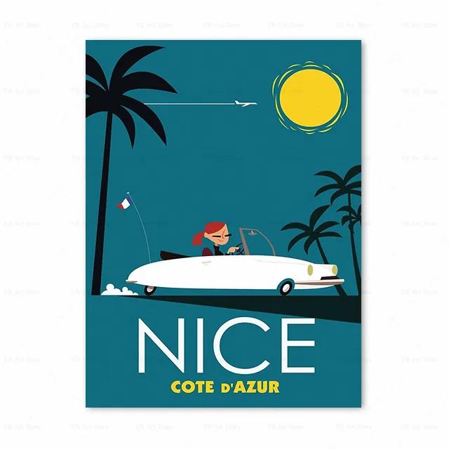 Франция Париж Прованс Амальфи Знаменитый Городской Пейзаж Принт Искусство Холст Постер Для Украшения Гостиной Домашняя Настенная Картина